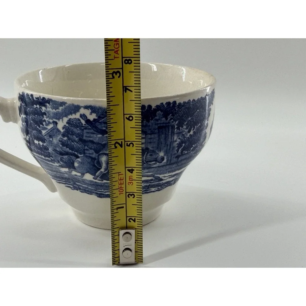 Vintage Liberty Blue Staffordshire Paul Revere Coffee Tea Cup England 70s